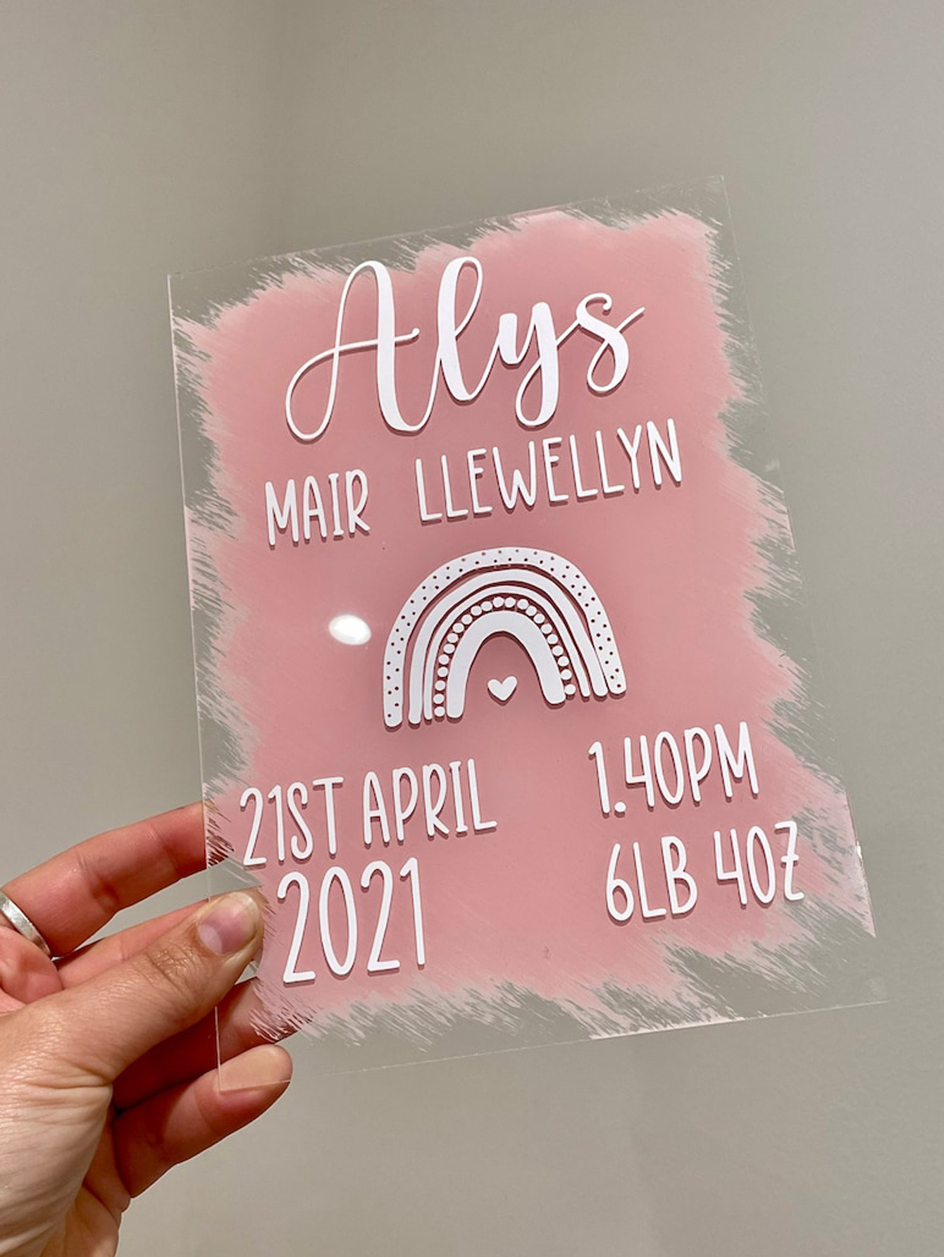 Baby Born Acrylic Sign, Baby Welcome Sign